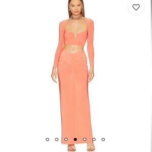 Lovers and friends Larchmont coral pink two piece maxi skirt set XXS SOLD OUT
